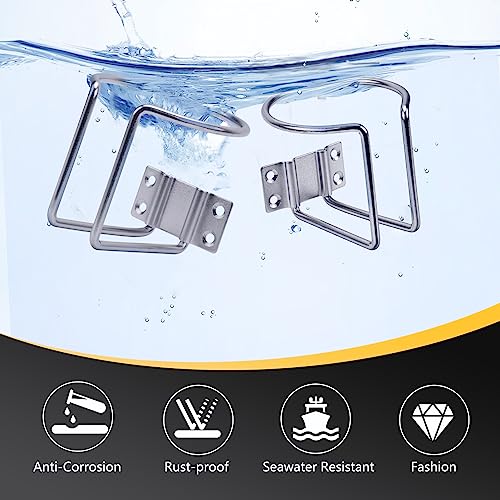 2 pcs Stainless Steel Boat Cup Holder, Universal Drink Holders, Suitable for Boat, Truck, RV, Tractor, Outdoor Wooden Swing (Silver) - color: Silver-2