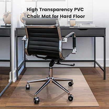 Yecaye Office Chair Mat for Hardwood Floor, 30" x 48" Clear Computer Desk Chair Mat, PVC Heavy Duty Floor Protector for Rolling Chairs, 1.7mm Thick Chair Mat (Transparent, 30" x 48" x0.07'') - size: 30" x 48" x 0.07''