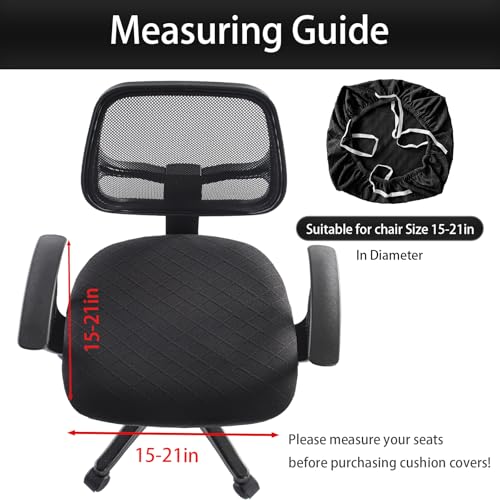 Stretch Jacquard Office Chair Cover, Removable Washable Desk Chair Cover, Anti-dust Seat Cushion Protectors - Black - color: Black, size: Chair Seat Cover