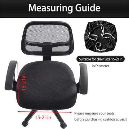 Stretch Jacquard Office Chair Cover, Removable Washable Desk Chair Cover, Anti-dust Seat Cushion Protectors - Black - color: Black, size: Chair Seat Cover