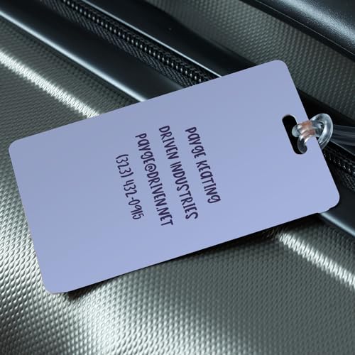 Personalized Geometric Luggage Tag / 2.75" x 4" Custom Abstract Bag Tag/Double Sided Durable Plastic Luggage Tag with Plastic Strap/Made in The USA - style: Squiggly