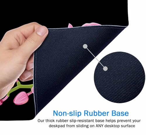 Mouse Pad,Office Desk Mat Large Gaming Keyboard Pad Stitched Edges Washable Smooth Surface Control & Accuracy Extended Computer Mouse Mat (31.5X15.7In) Pink Purple Phalaenopsis - color: Pink Purple Phalaenopsis, size: 31.5L x 15.7W inches