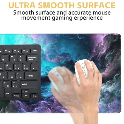 Galaxy Large Mouse Pad Dazzling Galaxy Desk Mat for Desktop, Large Gaming Mouse Pad, XXL Desk Pad Mat Non-Slip Rubber Base, Big Extended Desk Protector for Home Office, 31.5”x15.8 - color: Galaxy-a