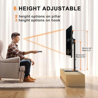 XINLEI Universal Swivel TV Stand Base Table Top TV Stand for 23-70 Inch TVs 70 Degree Swivel, 6 Height Adjustable Tall Monitor Mount Stand, Max VESA 400x400mm,Holds up to 88lbs TS206 - style: H-Shape 400x400mm Vesa