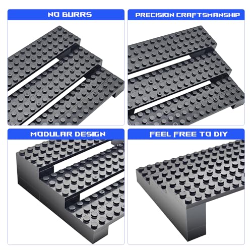 Minifigures Display Stand Buiding Blocks, Display Shelves, Compatible with Lego, 3 Tier Mini Figure Case, Display Stand for Organizing Your Minifigure Collection - color: Black