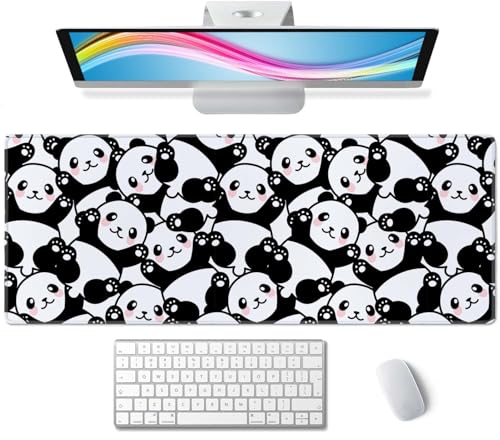 Cute Baby Panda Large Gaming Mouse Pad,Mouse Pad Gaming 31.5 x 11.8 in Mouse Mat Desk Pad,Large Desk Mat,Extended Keyboard Mousepad with Non-Slip Base and Stitched Edge for Desk Home Office - color: Cute Baby Panda