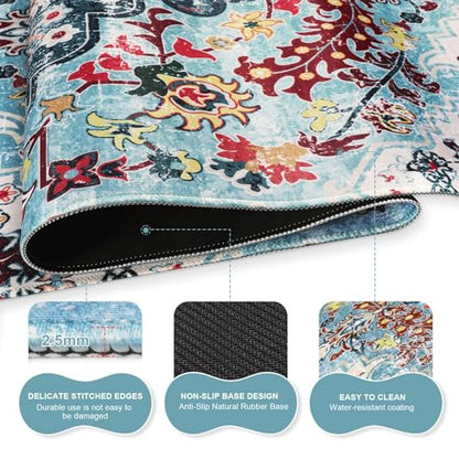iLeadon Mouse Pad Set, Desk Mat + Mouse Pad with Wrist Rest + Keyboard Wrist Rest + Coaster, 4in1 Large Gaming Mouse Pad Set for Home Office, Retro Boho Floral Blue - color: Retro Boho Floral Blue