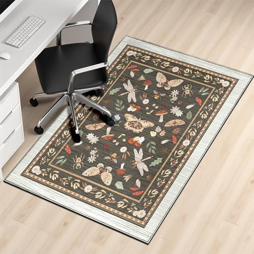 Office Chair Mat,48"x36"Floor Protector,Retro Country Desk Chair Mat,Chair Mat for Hard Wood and Tile Floor Chair mats - color: Brownish Gray