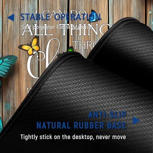 Large Mouse Pad + Keyboard Wrist Rest Set, Extended Gaming Mousepad (31.5X11.8 inch) with Non-Slip Rubber, Ergonomics Memory Foam Mouse Wrist Rest Support, Wooden Wall Philippians 4:13 XXL Desk Pad - color: Yu-Mouse Pad-3-B32