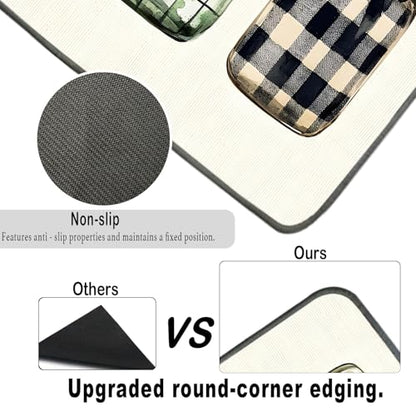 Nuxovilar Eucalyptus Plaid Dryer Cover for the Top, Non-slip Washer & Dryer Protector, 23.62"x19.68" Dust-proof Washing Machine Mat, Diatom Mud Polyester Top Pad for Laundry Room - color: YDE98659-B
