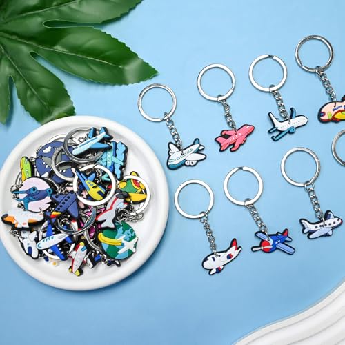 Keychains Bulk,Funny Key Chain for Prizes Incentives Holiday Gifts Birthday Party Favors - color: 30pcs Airplane Keychains