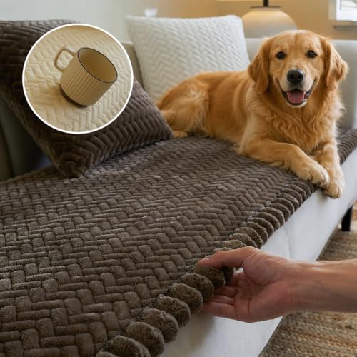 Couch Covers for Dogs, Dog Sofa Covers Washable, Dark Brown Non Slip Pet Couch Protector Blanket for 3 Cushion and Sectional Sofas - color: Hb-brown, size: 27.6" x 82.7"