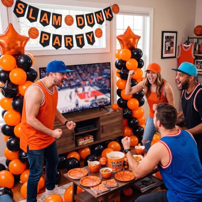 Gejoy 110 Pcs Orange Black Balloons Column Stand Kit Adjustable Tower Stand from 1.4 to 6.6 ft with Bases for Back to School Wedding Birthday Baby Shower Party - color: Orange Black