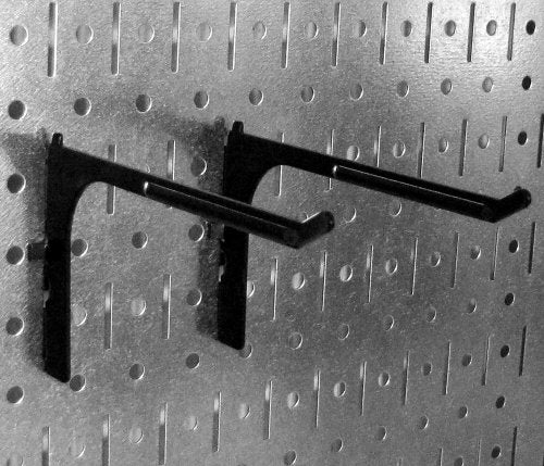 Wall Control 6in Reach Extended Hook Pair - Slotted Metal Pegboard Hooks Pegboard and Slotted Tool Board – Black - color: Black, size: 2 Count