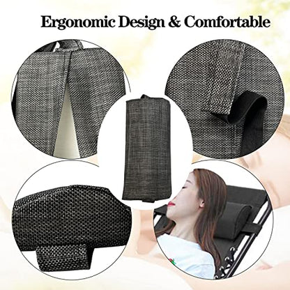 Ostlttyn Zero Gravity Chair Replacement Pillow Headrest with Elastic Band, Universal Soft Removable Padded Cushion Head Pillows for Zero Gravity Lounge Folding Patio Lawn Recliner Chairs, Grey - color: Grey, size: 1 Pack