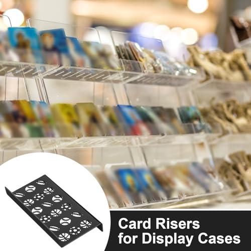 Yalikop 24 Pcs Trading Card Risers for Display Case Acrylic Modular Display Risers for Cardshow Vendor Sport Card Board Game (Ball Theme) - style: Ball Theme