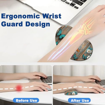 Large Mouse Pad + Keyboard Wrist Rest Set, Extended Gaming Mousepad (31.5X11.8 inch) with Non-Slip Rubber, Ergonomics Memory Foam Mouse Wrist Rest Support, Wooden Wall Philippians 4:13 XXL Desk Pad - color: Yu-Mouse Pad-3-B32