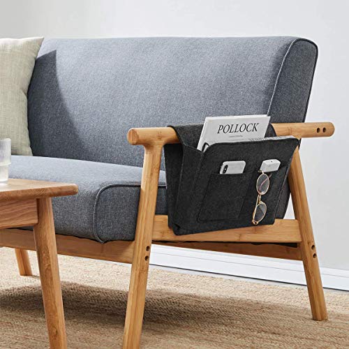 YOUDENOVA Bedside Caddy, Bedside Organizer for Dorm Room, Bunk Bed, Grey - color: Grey