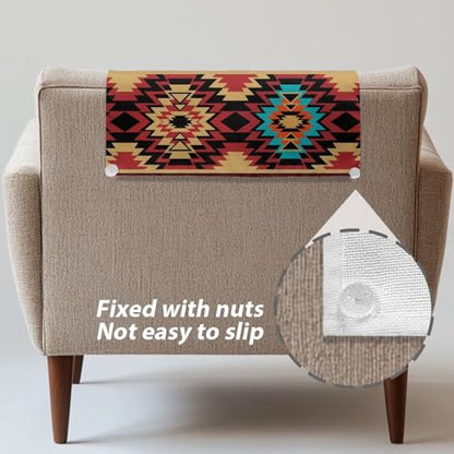 Aztec Sofa Headrest Covers Recliner Headrest Protector Cover Easy to Install Couch Head Rest Covers Pet Scratch Resistant Sofa Head Protector 2 Pcs - color: Aztec Style