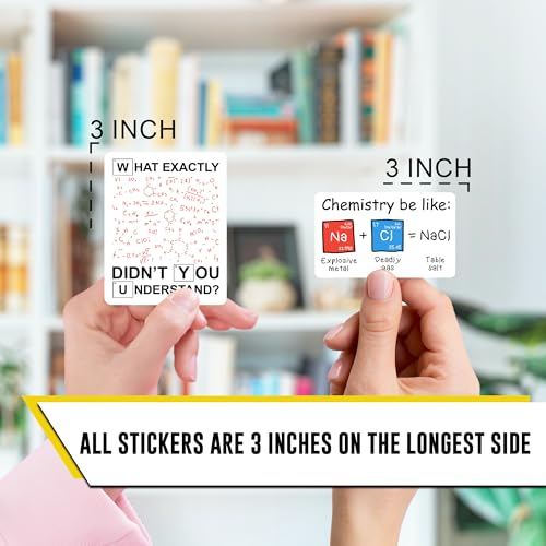 Chemistry Stickers 12pcs for Students Teens, Funny Chemistry Stickers, Science Stickers Chemistry, Waterproof Laptop Water Bottle Stickers - color: Chemistry