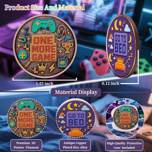 16Pcs Gamer Decision Maker Coin - Ultimate Gamer Gift for Men, Fun Stress Relieving Gaming Accessory for Boyfriend, Husband, Gamers, Ideal Novelty Gift for Birthday, Christmas, Valentine's Day