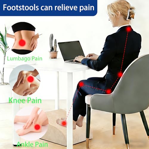 Foot Rest for Under Desk at Work, Ergonomic Under Desk Footrest with Washable Cover for Office, Home & Gaming Leg Elevation Pillow Beige - color: E-beige