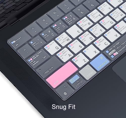 CaseBuy MacBook Air 15 inch Keyboard Cover Shortcuts for 2026-2023 MacBook Air 15.3" with Apple M5 M4 M3 M2 Chip A3448 A3241 A3114 A2941 MacOS Hot Keys Keyboard Protector - size: MacBook Air 15.3"（2023+）