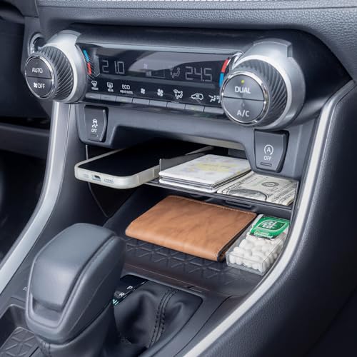 Console Organizer for Phones with Cases Compatible with 2019-2025 Toyota RAV4 & RAV 4 Prime Accessories, Center Console Tray Divider Without Upper Partition Enough Space for Storage Items ABS Material