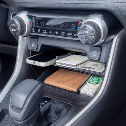 Console Organizer for Phones with Cases Compatible with 2019-2025 Toyota RAV4 & RAV 4 Prime Accessories, Center Console Tray Divider Without Upper Partition Enough Space for Storage Items ABS Material