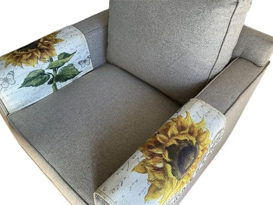 Armrest Cover for Furniture slipcover for Sofa, recliners, Theater Chairs, Home Decor Sunflower Accent 14x18 by: Bittlemen Furniture Co. - color: Sunflower Armrest