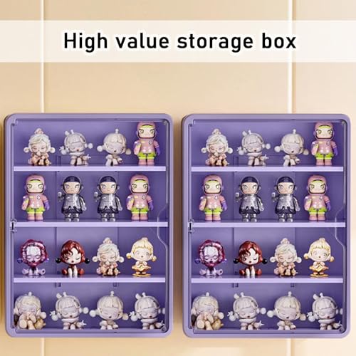Blind Box Wall-Mounted Display Cabinet (Purple Big Size) - size: purple Big size