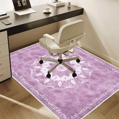 Office Chair Mat for Hard Floors, Desk Chair Rug Protector for Rolling Chair, Anti-Slip Computer Gaming Chair Mat, Carpet Mats for Home Office(Purple,3×4ft/36×48in) - size: 3×4ft/36×48in