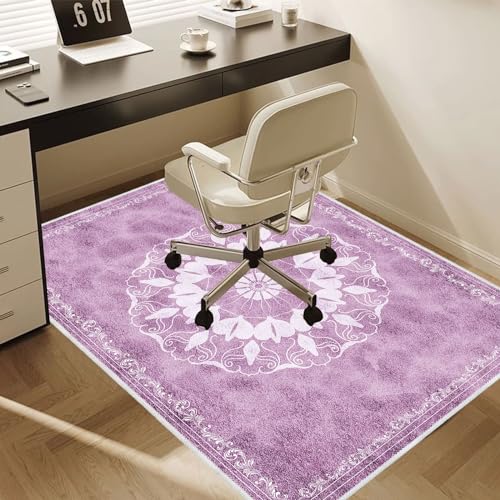 Office Chair Mat for Hard Floors, Desk Chair Rug Protector for Rolling Chair, Anti-Slip Computer Gaming Chair Mat, Carpet Mats for Home Office(Purple,3×4ft/36×48in) - size: 3×4ft/36×48in