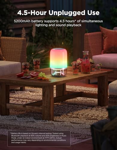 Govee Table Lamp 2 Pro x Sound by JBL, Smart Cordless Table Lamp with Speaker, Music-Light Sync, 16 Music Modes & 100+ Scene Modes, Work with Matter, DIY Customized Rechargeable Desk Lamp for Bedroom