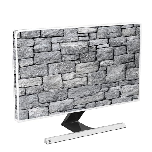 Gray Vintage Wall Monitor Dust Cover 22, 23, 24, 25 Inch Anti-Static Dustproof Protective Full Body Cover for Computer Screen Sleeve Compatible with iMac 24,22-25 PC,Desktop and TV - color: gray, size: 22-25 Inch
