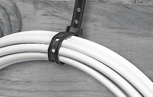 Southwire 8-Inch Heavy Duty Mountable Cable Ties, 90lb Tensile Strength, Universal Easy Zip, 100 pack, Black