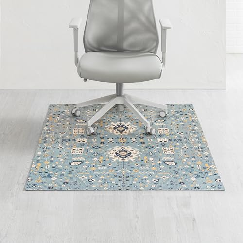 Anji Mountain Rug'd Office Chair Mat for Carpet & Hardwood Floor - Jacquard Woven, Anti-Slip Backing, Low Pile, Floor Protector Desk Chair Mat, Office Rugs for Rolling Chairs (Celeste - 40" x 54") - color: Celeste, size: 40" x 54"