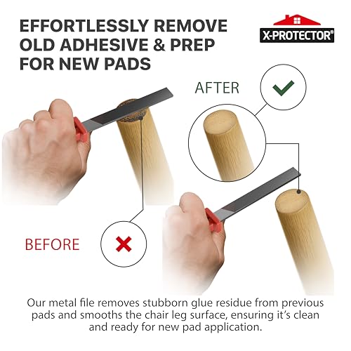 X-Protector Furniture Pads Preparation Set - Includes Metal File, Microfiber Cloth & 20 Cleaning Wipes - Furniture Surface Prep Kit for Easy Installation of Furniture Pads! - size: Prep Set