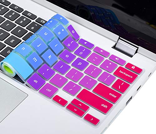 Colorful Keyboard Cover for Lenovo IdeaPad Slim 3 Chromebook 14", Lenovo Chromebook Flex 3 11"/IdeaPad 3 11.6, Flex 5 5i 13/ Spin X360 2-in-1/C330 C340 100e 300e 500e 11.6, Rainbow - color: Rainbow