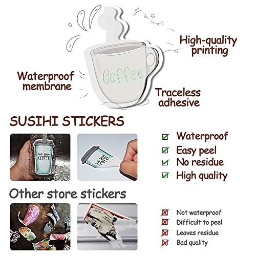 Coffee Stickers for Kindle Funny Coffee Stickers for Water Bottles Scrapbook Laptop Book Waterproof(50 Pcs) - style: Coffee Stickers