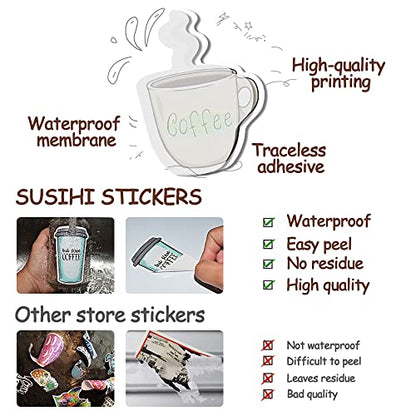 Coffee Stickers for Kindle Funny Coffee Stickers for Water Bottles Scrapbook Laptop Book Waterproof(50 Pcs) - style: Coffee Stickers