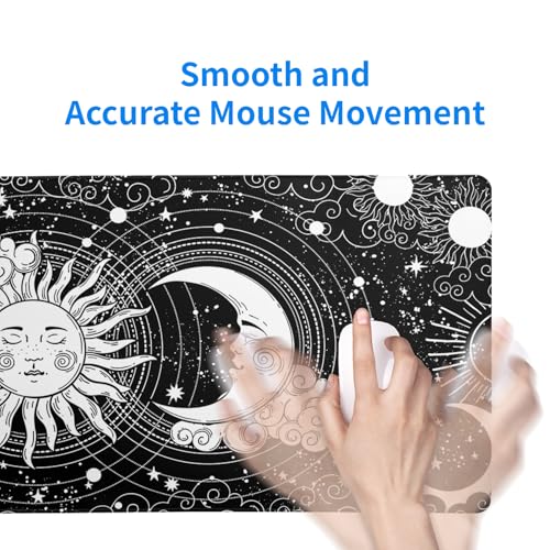 Magic Astrology Extended Big Mouse Pad Large, Gaming Mouse Pad Desk Pad,27.6x11.8 Inch Long Computer Keyboard Mouse Mat Black Mousepad with 3mm Non-Slip Base and Stitched Edge for Gaming and Office - color: Magic Astrology