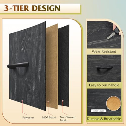 WLIVE Tall Dresser for Bedroom, Fabric Dressers Storage Tower, Dresser & Chest of Drawers with 11 Drawers, Storage Cabinet, Hallway, Closets, Steel Frame, Wood Top, Charcoal Black Wood Grain Print - color: Charcoal Black Wood Grain Print