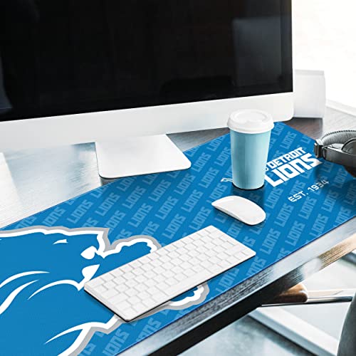 YouTheFan NFL Officially-Licensed Logo Series Desk Pad SMU - Water and Stain Resistant, Heavy-Duty Non-Slip Rubber Backing - fits Under Mouse, Computer and Keyboard - size: One Size, style: Detroit Lions