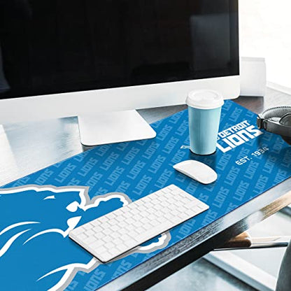 YouTheFan NFL Officially-Licensed Logo Series Desk Pad SMU - Water and Stain Resistant, Heavy-Duty Non-Slip Rubber Backing - fits Under Mouse, Computer and Keyboard - size: One Size, style: Detroit Lions