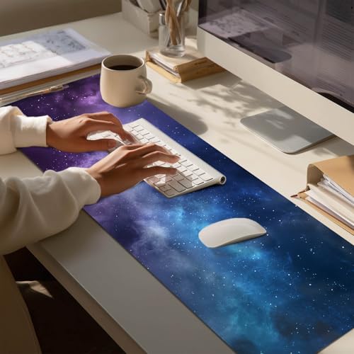 HOMETITUTE XL Mouse Pad Gaming Mousepad Nebula Space Art 31.5x11.8 Inch Non-Slip Keyboard Desktop Protector Mat Diatomite Large Mouse Pad for Home and Office Desk Accessories - color: Galaxy Nebula Space Art
