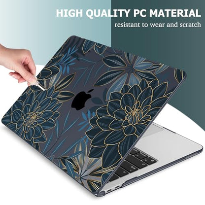 Mektron Case for 2026 MacBook Neo 13-inch A18 Pro chip A3404 Laptop Cover with 13-inch (Diagonal) Liquid Retina Display+ Keyboard Cover+ Screen Protector, Dahlia Flower C035 - color: Dahlia Flower C035