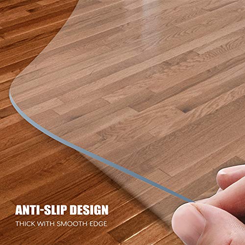 Kuyal Clear Chair Mat, Hard Floor Use, 48" x 30" Transparent Office Home Floor Protector mat Chairmats (30" X 48" Rectangle) - size: 30" x 48" Rectangle