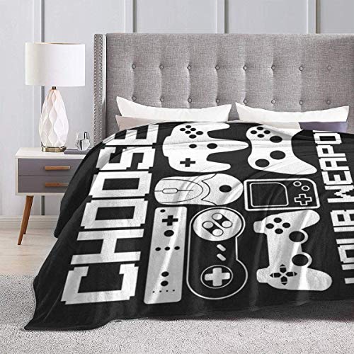 Your Weapon Gamer Gaming Gifts Blankets Ultra Soft Flannel Throw Blankets for Living Room Decor Bedroom Couch Sofa Chair Office Car 50"x40"