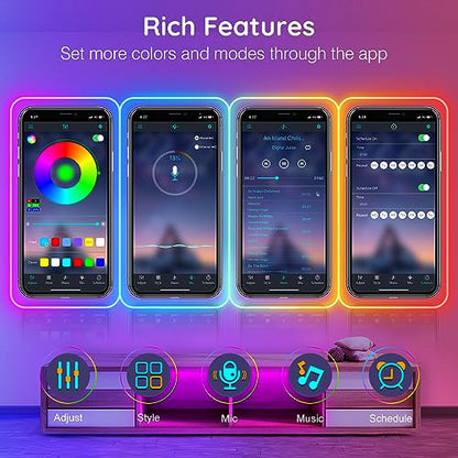 AILBTON 150Ft Neon Rope Lights,Flexible Led Rope Lights Control with App/Remote,Multiple Modes Music Sync Gaming RGB Led Neon Lights for Bedroom Outdoor - size: 150FT